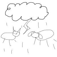 raining cats and dogs drawing by guest-z9cq02x7b in Artbitrator