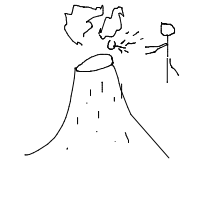 volcano sacrifice drawing by combedrabbit420 in Artbitrator