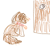 dog waiting at door drawing by vieartzz in Artbitrator