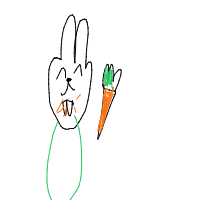rabbit eating carrot drawing by zaynah in Artbitrator