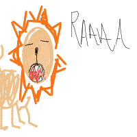 lion roaring drawing by zaynah in Artbitrator