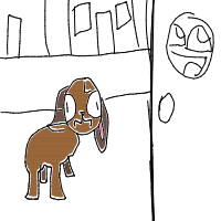 dog waiting at door drawing by deanydrift in Artbitrator