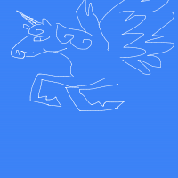 pegasus in clouds drawing by maeve in Artbitrator
