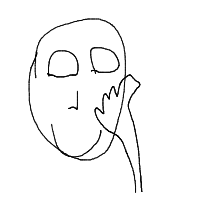hand on chin drawing by seifheakal in Artbitrator