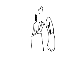 ghost at job interview drawing by nicoooni16 in Artbitrator