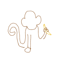 monkey with banana drawing by datsddaddy in Artbitrator
