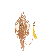 monkey with banana drawing by chloeann19 in Artbitrator