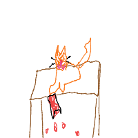cat knocking things off table drawing by chloeann19 in Artbitrator