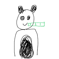 panda eating bamboo drawing by tonytony in Artbitrator