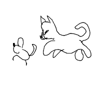 cat chasing mouse drawing by shizzle in Artbitrator