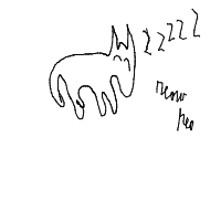 sleeping cat drawing by kream4me in Artbitrator
