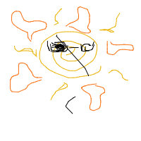 sun wearing sunglasses drawing by ratatouille in Artbitrator
