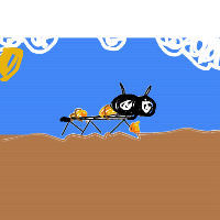 ant carrying giant crumb drawing by asasas in Artbitrator