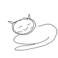 sleeping cat drawing by winny in Artbitrator
