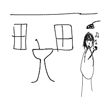 singing in shower drawing by adamisthebest in Artbitrator