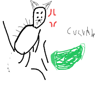 cat vs cucumber drawing by funneeguy in Artbitrator