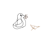 bird building nest drawing by artstruggles in Artbitrator