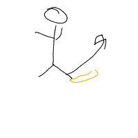 slipping on banana peel drawing by kimkim in Artbitrator