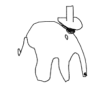 elephant with a hat drawing by gajju in Artbitrator