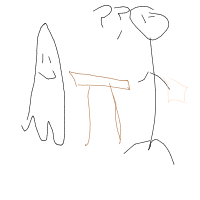 ghost at job interview drawing by kimkim in Artbitrator