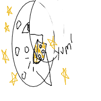 moon eating cheese drawing by shehzma in Artbitrator