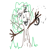 tree giving high five drawing by shehzma in Artbitrator