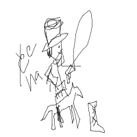 cowboy on tiny horse drawing by shehzma in Artbitrator