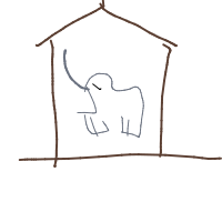 elephant in room drawing by kimkim in Artbitrator