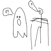 ghost at job interview drawing by thevinya in Artbitrator