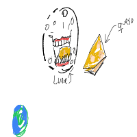 moon eating cheese drawing by srrm in Artbitrator