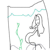 mermaid at aquarium drawing by emmag139 in Artbitrator