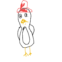 penguin with a hat drawing by ilov3god in Artbitrator