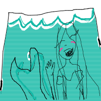 mermaid at aquarium drawing by emmag139 in Artbitrator