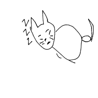 sleeping cat drawing by astha688 in Artbitrator