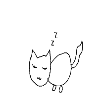 sleeping cat drawing by sanity in Artbitrator