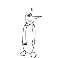 excited penguin drawing by badatdrawing in Artbitrator
