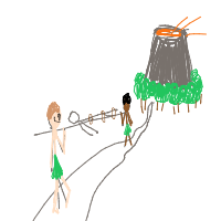 volcano sacrifice drawing by ilnaz678 in Artbitrator
