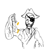 pirate finding treasure drawing by lilasian in Artbitrator
