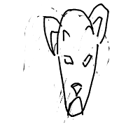 grumpy dog drawing by shep in Artbitrator