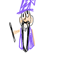 wizard casting spell drawing by laila in Artbitrator