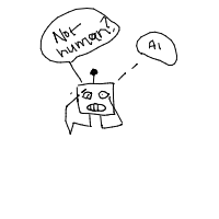 robot having existential crisis drawing by karlienpienaar in Artbitrator