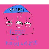 neon-lit ramen shop drawing by Ruby in Artbitrator