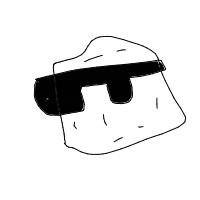 rock with sunglasses drawing by anse in Artbitrator