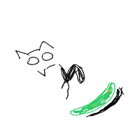 cat vs cucumber drawing by adhdisomfg in Artbitrator