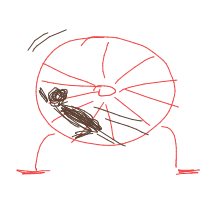 hamster on wheel drawing by adhdisomfg in Artbitrator