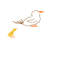 duck leading ducklings drawing by adhdisomfg in Artbitrator