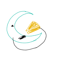 moon eating cheese drawing by adhdisomfg in Artbitrator