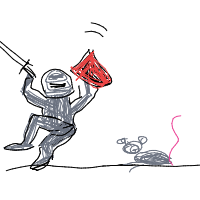 knight afraid of mouse drawing by adhdisomfg in Artbitrator