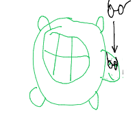 turtle with glasses drawing by ivocan in Artbitrator