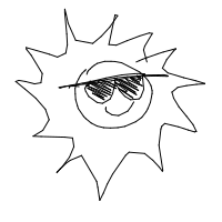 sun wearing sunglasses drawing by jellybea in Artbitrator